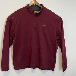 Callaway Golf Pullover MENS  1/4 Zip Long Sleeve Pockets SIZE XXL Maroon